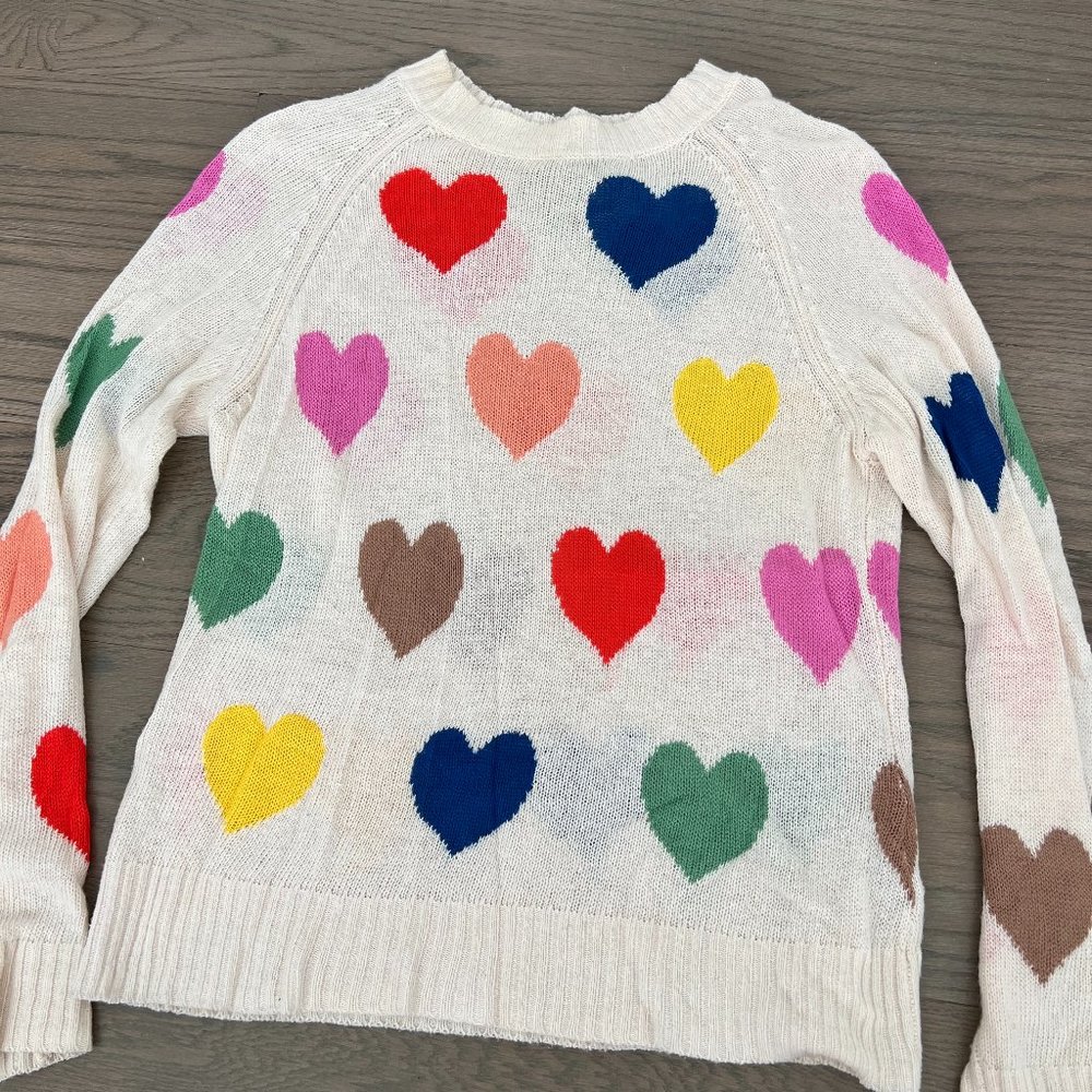 Wildfox Couture White Label light knit sweater with hearts